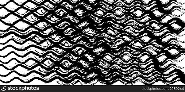 Line wave pattern vector. Abstract template with geometric pattern. Black wavy line seamless pattern. Wavesbanner..