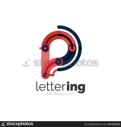 Linear business logo letter. Letter logo business linear icon on white background. Alphabet initial letters company name concept. Flat thin line segments connected to each other