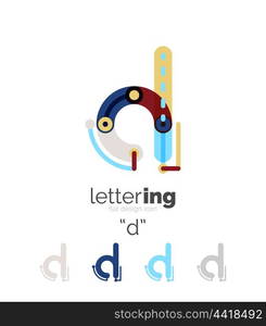 Linear business logo letter. Letter logo business linear icon on white background. Alphabet initial letters company name concept. Flat thin line segments connected to each other