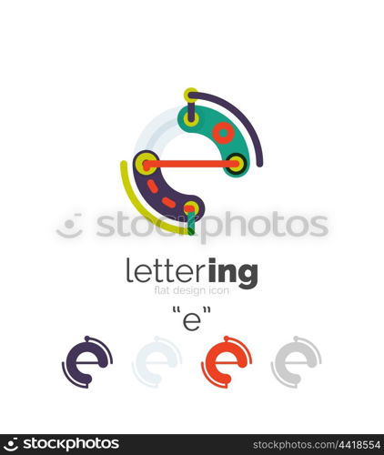 Linear business logo letter. Letter logo business linear icon on white background. Alphabet initial letters company name concept. Flat thin line segments connected to each other