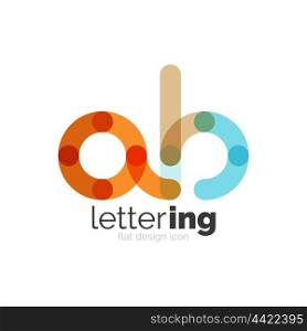Linear business logo letter. Letter logo business linear icon on white background. Alphabet initial letters company name concept. Flat thin line segments connected to each other
