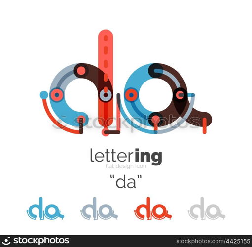 Linear business logo letter. Letter logo business linear icon on white background. Alphabet initial letters company name concept. Flat thin line segments connected to each other