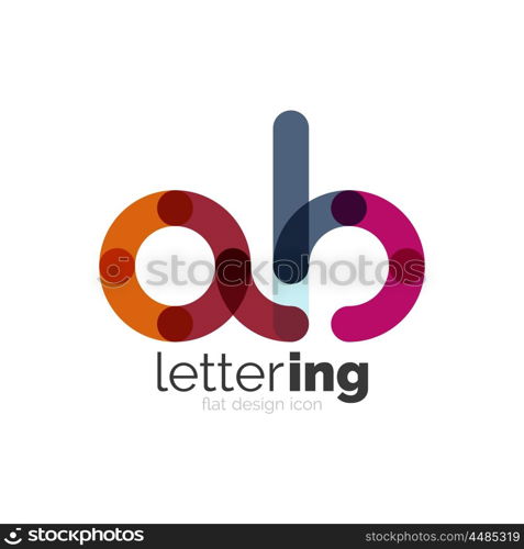 Linear business logo letter. Letter logo business linear icon on white background. Alphabet initial letters company name concept. Flat thin line segments connected to each other