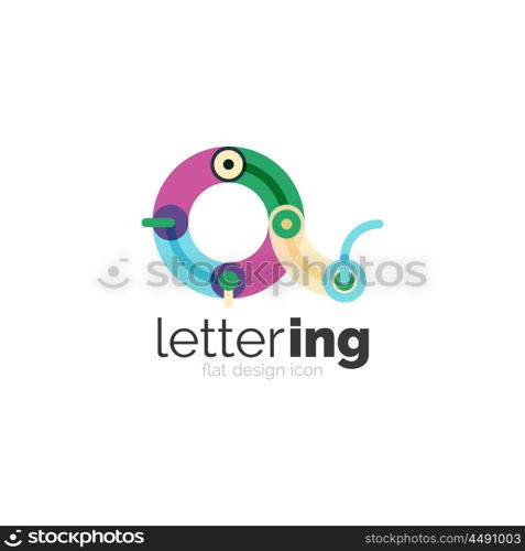 Linear business logo letter. Letter logo business linear icon on white background. Alphabet initial letters company name concept. Flat thin line segments connected to each other