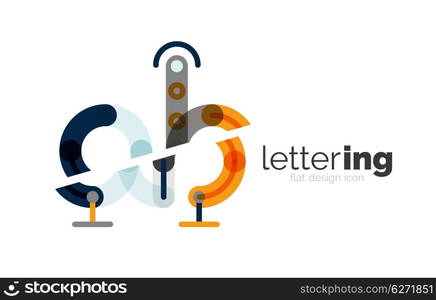 Linear business logo letter. Letter logo business linear icon on white background. Alphabet initial letters company name concept. Flat thin line segments connected to each other