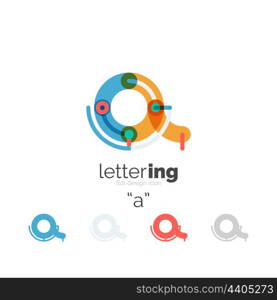 Linear business logo letter. Linear business logo letter. Alphabet initial letters company name concept. Flat thin line segments connected to each other.