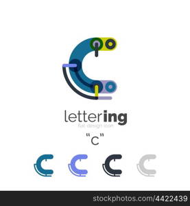 Linear business logo letter. Linear business logo letter. Alphabet initial letters company name concept. Flat thin line segments connected to each other.