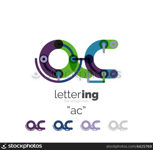 Linear business logo letter. Linear business logo letter. Alphabet initial letters company name concept. Flat thin line segments connected to each other.