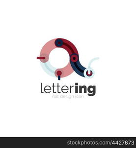 Linear business logo letter. Linear business logo letter. Alphabet initial letters company name concept. Flat thin line segments connected to each other.