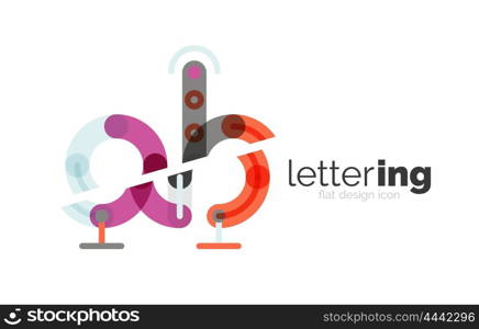 Linear business logo letter. Linear business logo letter. Alphabet initial letters company name concept. Flat thin line segments connected to each other.