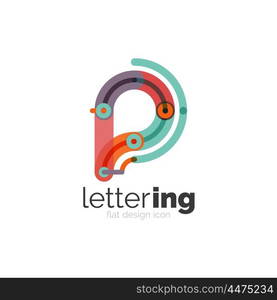 Linear business logo letter. Linear business logo letter. Alphabet initial letters company name concept. Flat thin line segments connected to each other.