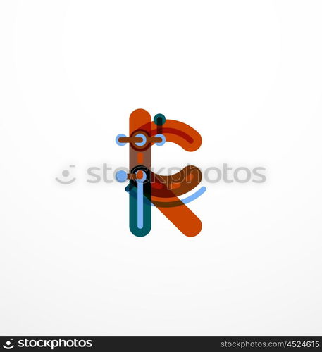 Linear business logo letter. Linear business logo letter. Alphabet initial letters company name concept. Flat thin line segments connected to each other.