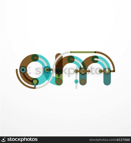 Linear business logo letter. Linear business logo letter. Alphabet initial letters company name concept. Flat thin line segments connected to each other.