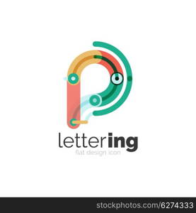 Linear business logo letter. Linear business logo letter. Alphabet initial letters company name concept. Flat thin line segments connected to each other.