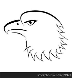 Linear drawing bald eagle genre minimalism. Linear Drawing Bald Eagle
