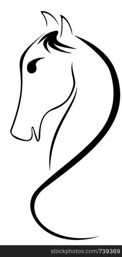 Linear drawing horse genre minimalism. Linear Drawing Horse