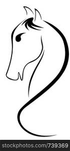 Linear drawing horse genre minimalism. Linear Drawing Horse