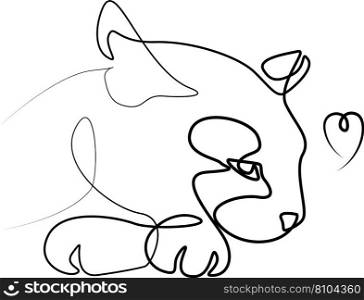 Linear drawing of a cat Royalty Free Vector Image