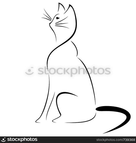 Linear figure cat genre minimalism. Linear Figure Cat