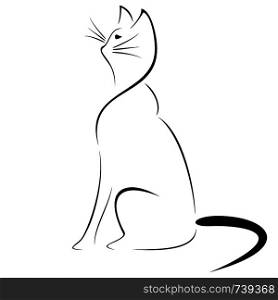 Linear figure cat genre minimalism. Linear Figure Cat