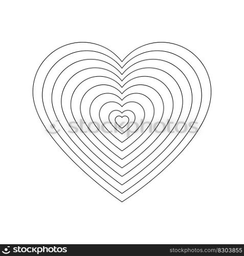 Linear heart line for celebration decoration design. Heart symbol. Love icon. Vector illustration. EPS 10.. Linear heart line for celebration decoration design. Heart symbol. Love icon. Vector illustration.
