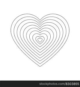 Linear heart line for celebration decoration design. Heart symbol. Love icon. Vector illustration. EPS 10.. Linear heart line for celebration decoration design. Heart symbol. Love icon. Vector illustration.