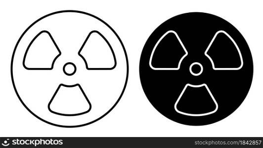 Linear icon. radioactive hazard sign. Simple black and white vector on white background