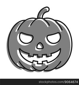 Linear icon. Spooky Pumpkin fruit. Autumn Halloween pumpkins. Simple black and white vector isolated on white background
