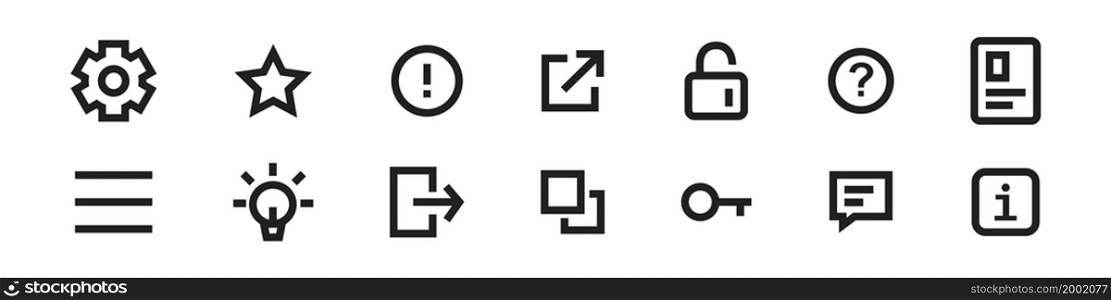Linear icons set on white background. Line icon collection.