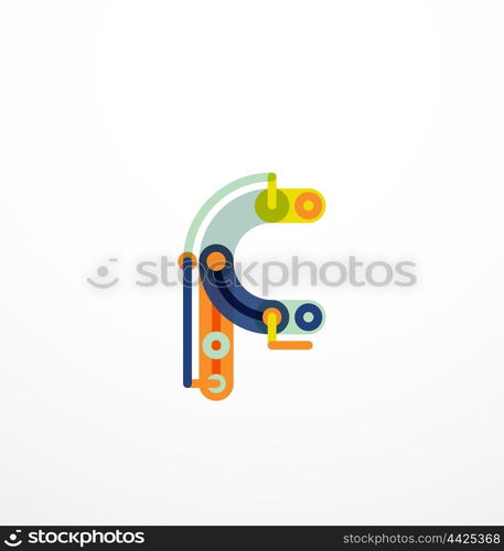 Linear initial letters, logo branding concept, cartoon funny style