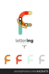 Linear initial letters, logo branding concept, cartoon funny style