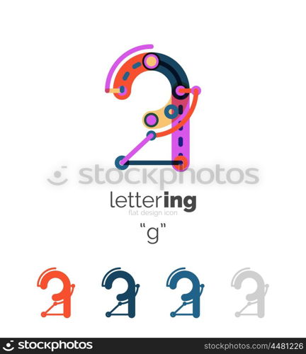 Linear initial letters, logo branding concept, cartoon funny style