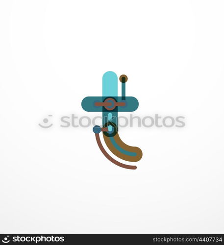 Linear letter concept. Linear letter. Minimalistic logo thin lines