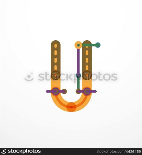 Linear letter concept. Linear letter. Minimalistic logo thin lines