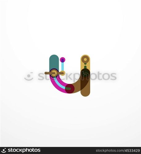 Linear letter concept. Linear letter. Minimalistic logo thin lines