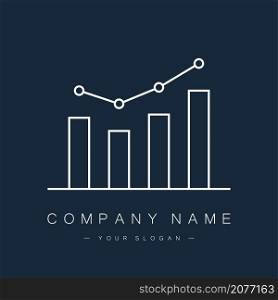 Linear logo business graphics. Financial chart. Growth chart. Vector. Linear logo business graphics. Financial chart. Growth chart. Vector illustration