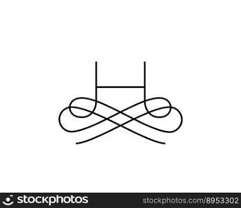 Linear monogram symbol logo premium letter vector image