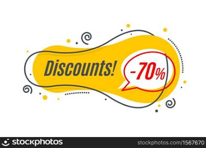 Linear promotion banner shape, price tag, sticker. Vector illustration. Linear promotion banner shape, price tag, sticker.