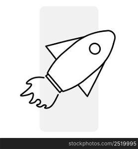 Linear rocket icon. Digital space. Elon Musk Shuttle icon. Spaceship in flight. Vector illustration. stock image. EPS 10.. Linear rocket icon. Digital space. Elon Musk Shuttle icon. Spaceship in flight. Vector illustration. stock image.