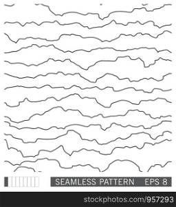 Linear seamless pattern. Horizontal doodle lines. Simple graphic vector design. Linear seamless pattern. Horizontal doodle lines. Simple vector graphic design