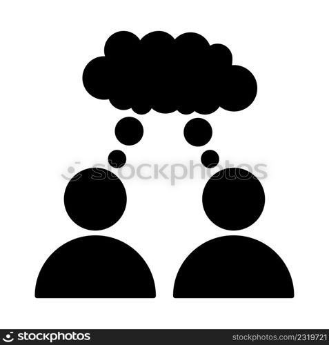 Linear two people of thought for web design. Dialog, chat speech bubble. Face symbol. Vector illustration. stock image. EPS 10.. Linear two people of thought for web design. Dialog, chat speech bubble. Face symbol. Vector illustration. stock image.