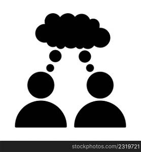 Linear two people of thought for web design. Dialog, chat speech bubble. Face symbol. Vector illustration. stock image. EPS 10.. Linear two people of thought for web design. Dialog, chat speech bubble. Face symbol. Vector illustration. stock image.