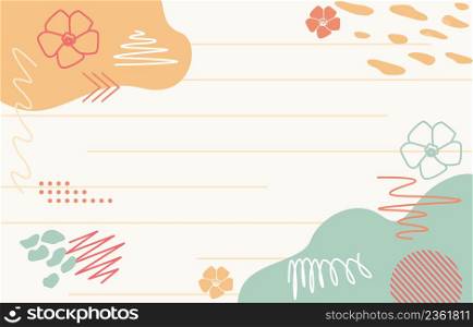 Lined Paper Pastel Doodle Abstract Background Vector Design