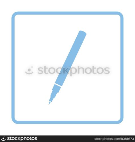Liner pen icon. Blue frame design. Vector illustration.