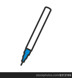 Liner Pen Icon. Editable Bold Outline With Color Fill Design. Vector Illustration.