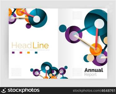 Lines and circles, modern abstract business annual report template. Lines and circles, modern abstract business annual report template. Vector illustration