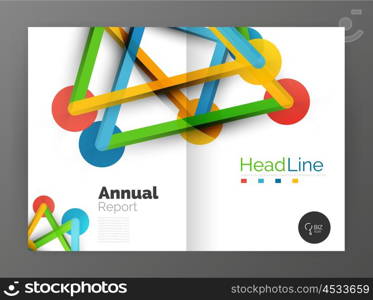 Lines and circles, modern abstract business annual report template. Vector illustration