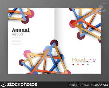 Lines and circles, modern abstract business annual report template. Vector illustration