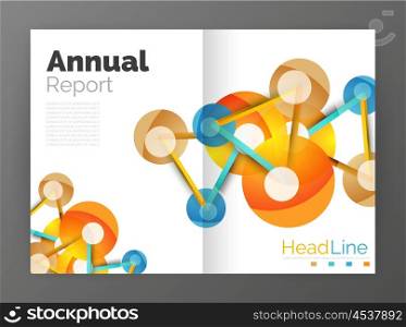 Lines and circles, modern abstract business annual report template. Vector illustration