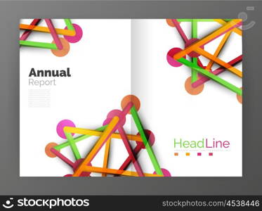 Lines and circles, modern abstract business annual report template. Vector illustration